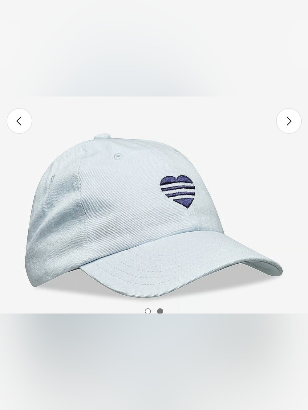 Adidas Baby Blue Cap with Navy Striped Heart